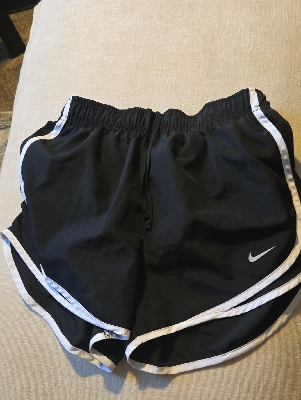Womens Nike Black Shorts with White Trim